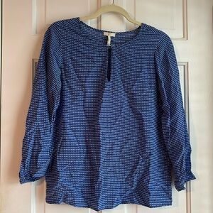 EUC Joie blue print silk blouse. Size S